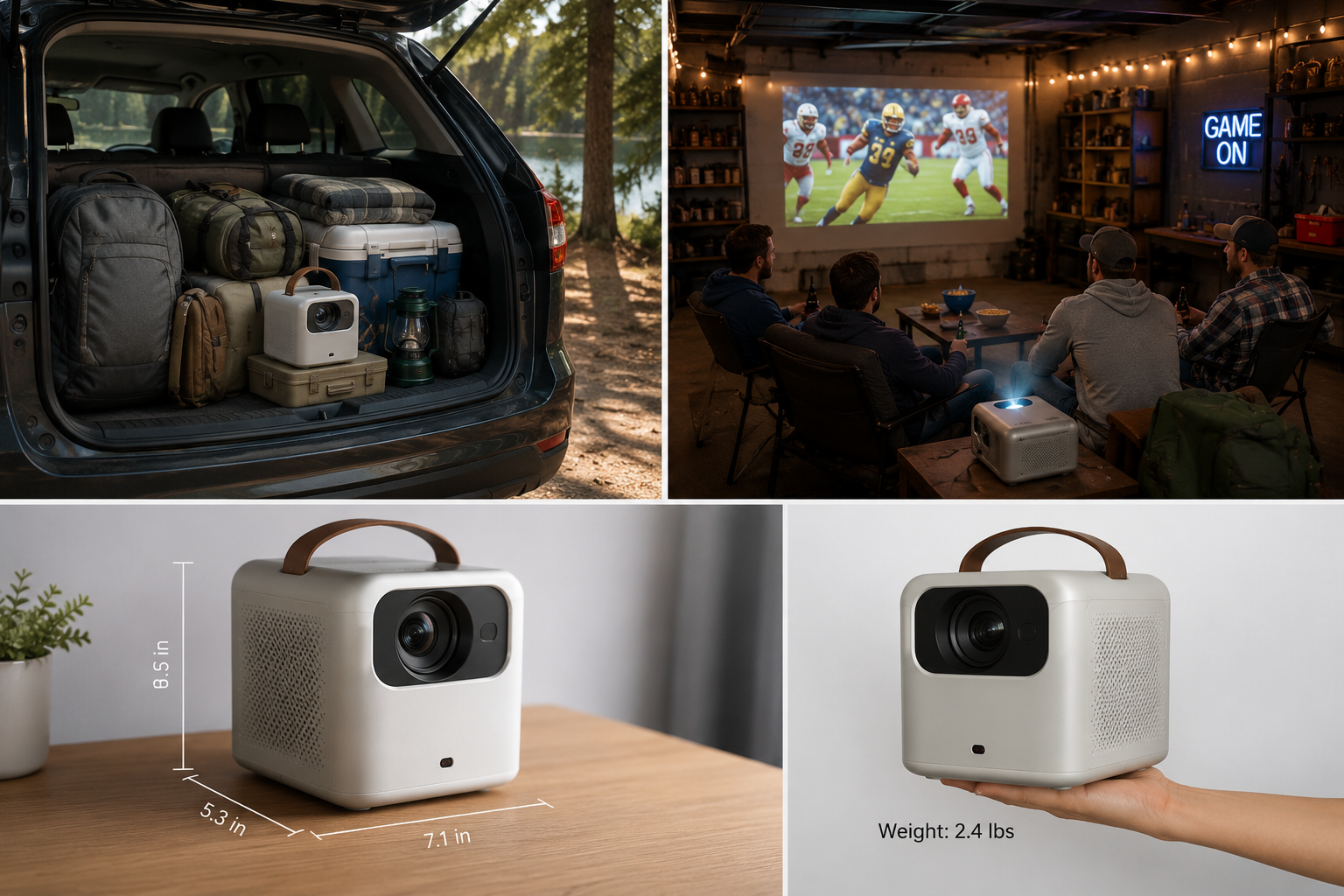 Portable projector for camping — small enough to fit in a backpack